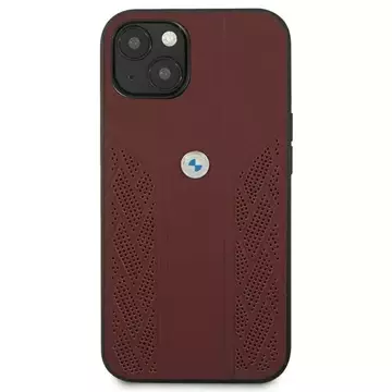 Etui na telefon BMW BMHCP13SRSPPR do Apple iPhone 13 Mini 5,4" czerwony/red hardcase Leather Curve Perforate