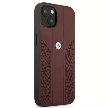 Etui na telefon BMW BMHCP13SRSPPR do Apple iPhone 13 Mini 5,4" czerwony/red hardcase Leather Curve Perforate