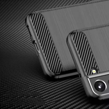 Etui na telefon Carbon Case do Samsung Galaxy S23 elastyczny silikonowy karbonowy pokrowiec czarne