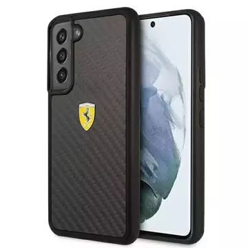 Etui na telefon Ferrari Hardcase do Samsung Galaxy S22 czarny/black hardcase On Track Real Carbon