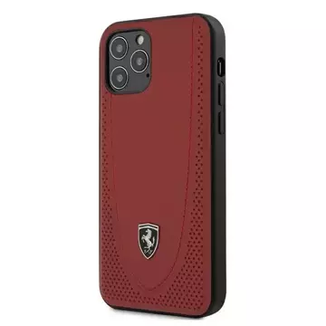 Etui na telefon Ferrari iPhone 12/12 Pro 6,1" czerwony/red hardcase Off Track Perforated  