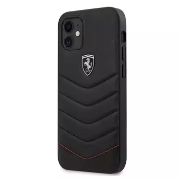 Etui na telefon Ferrari iPhone 12 mini 5,4" czarny/black hardcase Off Track Quilted 