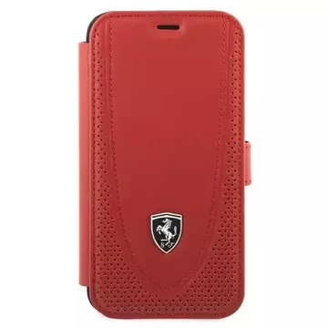 Etui na telefon Ferrari iPhone 12 mini 5,4" czerwony/red book Off Track Perforated 