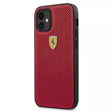 Etui na telefon Ferrari iPhone 12 mini  5,4" czerwony/red hardcase On Track Perforated 