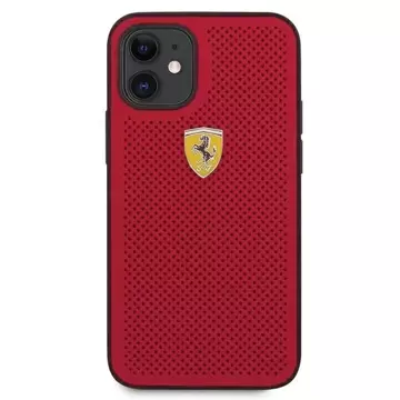 Etui na telefon Ferrari iPhone 12 mini  5,4" czerwony/red hardcase On Track Perforated 