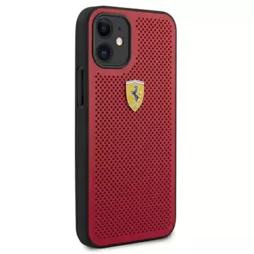 Etui na telefon Ferrari iPhone 12 mini  5,4" czerwony/red hardcase On Track Perforated 