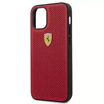 Etui na telefon Ferrari iPhone 12 mini  5,4" czerwony/red hardcase On Track Perforated 