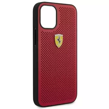 Etui na telefon Ferrari iPhone 12 mini  5,4" czerwony/red hardcase On Track Perforated 