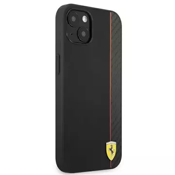 Etui na telefon Ferrari iPhone 13 mini 5,4" czarny/black hardcase On Track Carbon Stripe