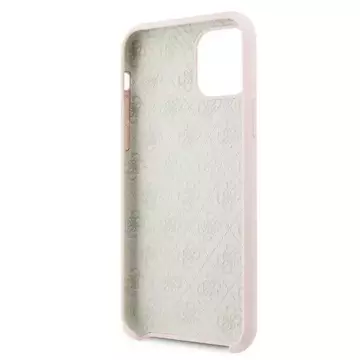 Etui na telefon Guess do iPhone 11 Pro light pink/jasnoróżowy hard case Silicone 4G Tone On Tone