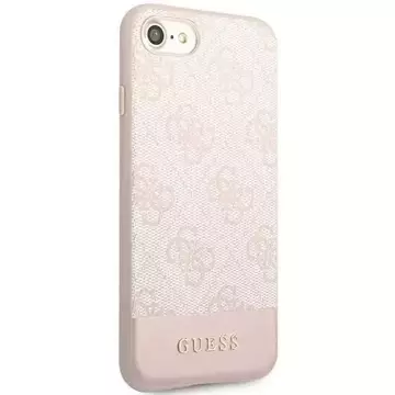 Etui na telefon Guess do iPhone 7/8/SE 2020 / SE 2022 różowy/pink hard case 4G Stripe Collection