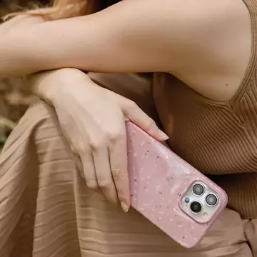 Etui na telefon UNIQ Coehl Terrazzo do Apple iPhone 14 Plus 6,7" różowy/coral pink