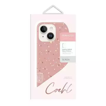 Etui na telefon UNIQ Coehl Terrazzo do Apple iPhone 14 Plus 6,7" różowy/coral pink