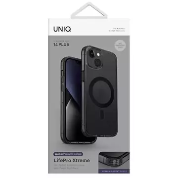 Etui na telefon UNIQ LifePro Xtreme do Apple iPhone 14 Plus 6,7" Magclick Charging czarny/frost smoke