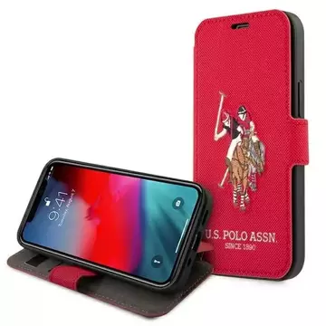 Etui na telefon US Polo Embroidery Collection book iPhone 12/12 Pro 6,1" czerwony/red