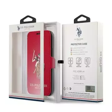 Etui na telefon US Polo Embroidery Collection book iPhone 12/12 Pro 6,1" czerwony/red