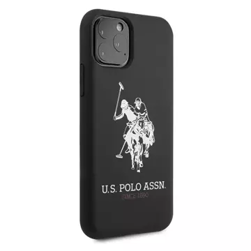 Etui na telefon US Polo USHCN65SLHRBK do Apple iPhone 11 Pro Max czarny/black Silicone Collection