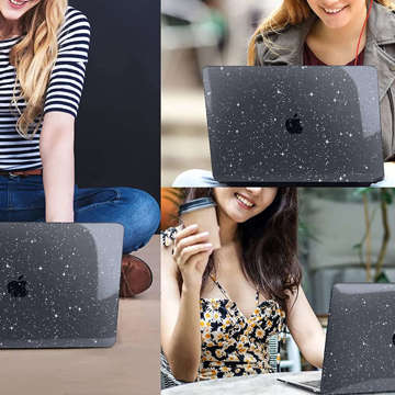 Etui obudowa Alogy Hard Case do Apple MacBook Air 13 M1 2020 Glitter Black + Nakładka na klawiaturę