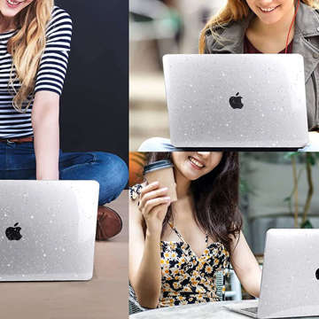 Etui obudowa Alogy Hard Case do Apple MacBook Air 13 M1 2020 Glitter Clear + Folia na ekran + Nakładka na klawiaturę