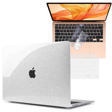 Etui obudowa Alogy Hard Case do Apple MacBook Air 13 M1 2020 Glitter Clear + Nakładka na klawiaturę