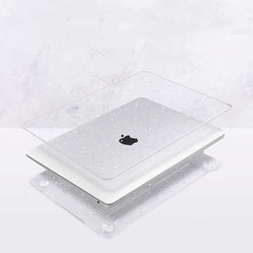 Etui obudowa Alogy Hard Case do Apple MacBook Air 13 M1 2020 Glitter Clear + Nakładka na klawiaturę