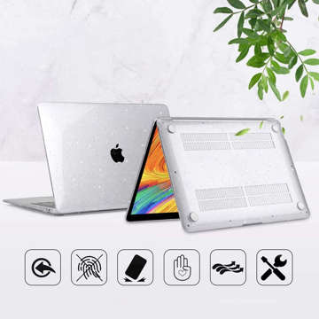 Etui obudowa Alogy Hard Case do Apple MacBook Air 13 M1 2020 Glitter Clear + Nakładka na klawiaturę