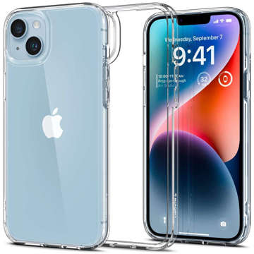 Etui obudowa case Spigen Ultra Hybrid do Apple iPhone 14 Crystal Clear + Szkło