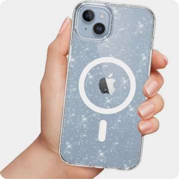 Etui ochronne Flexair Hybrid do MagSafe do Apple iPhone 15 Glitter Clear