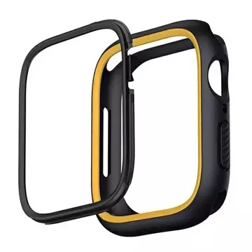 Etui ochronne UNIQ Moduo do Apple Watch Series 4/5/6/7/8/SE 40/41mm czarny-musztardowy/midnight-mustard