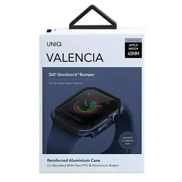 Etui ochronne UNIQ Valencia do Apple Watch Series 4/5/6/SE 40mm niebieski/atlantic blue