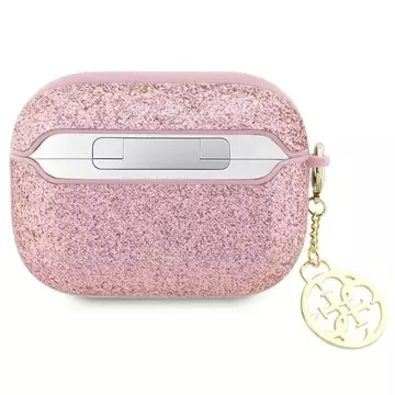 Etui ochronne na słuchawki Guess GUAP2GLGSHP do Apple AirPods Pro 2 cover różowy/pink Glitter Flake 4G Charm