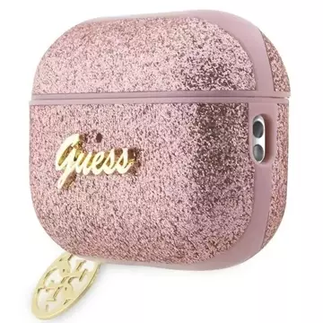 Etui ochronne na słuchawki Guess GUAP2GLGSHP do Apple AirPods Pro 2 cover różowy/pink Glitter Flake 4G Charm