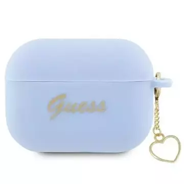 Etui ochronne na słuchawki Guess GUAP2LSCHSB do Apple AirPods Pro 2 cover niebieski/blue Silicone Charm Heart Collection