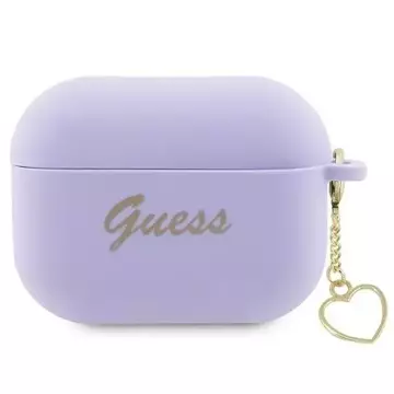 Etui ochronne na słuchawki Guess GUAP2LSCHSU do Apple AirPods Pro 2 cover purpurowy/purple Silicone Charm Heart Collection