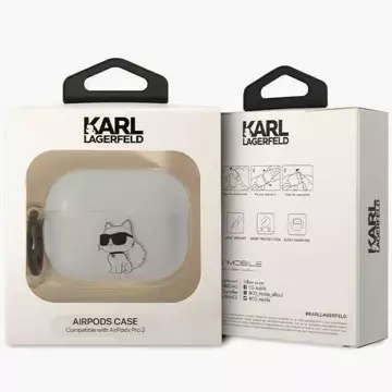 Etui ochronne na słuchawki Karl Lagerfeld KLAP2HNCHTCT do Apple AirPods Pro 2 cover transparent Ikonik Choupette