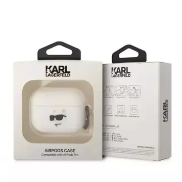 Etui ochronne na słuchawki Karl Lagerfeld KLAPRUNCHH do Apple AirPods Pro cover biały/white Silicone Choupette Head 3D