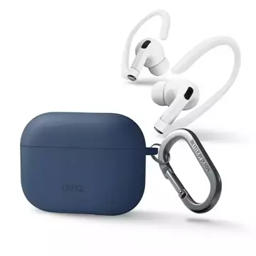 Etui ochronne na słuchawki UNIQ etui Nexo AirPods Pro 2 gen + Ear Hooks Silicone niebieski/caspian blue