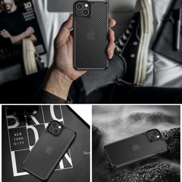 Etui ochronne na telefon Alogy Techsuit CarbonFuse obudowa do Apple iPhone 14 Plus Black + Szkło