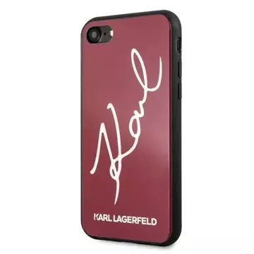 Etui ochronne na telefon Karl Lagerfeld KLHCI8DLKSRE do Apple iPhone 7/8/ SE 2020/2022 czerwony/red hard case Signature Glitter