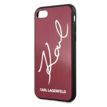 Etui ochronne na telefon Karl Lagerfeld KLHCI8DLKSRE do Apple iPhone 7/8/ SE 2020/2022 czerwony/red hard case Signature Glitter