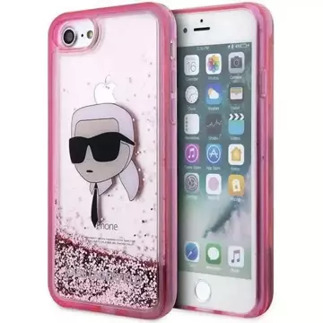 Etui ochronne na telefon Karl Lagerfeld KLHCI8LNKHCP do Apple iPhone 7/8/ SE 2020/2022 różowy/pink hardcase Glitter Karl Head