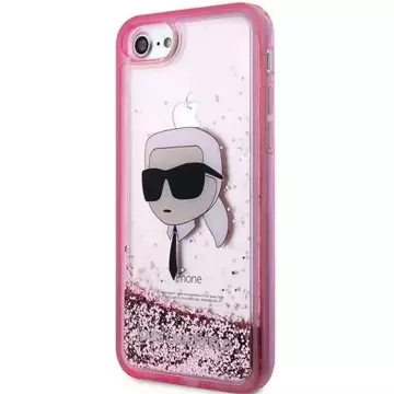 Etui ochronne na telefon Karl Lagerfeld KLHCI8LNKHCP do Apple iPhone 7/8/ SE 2020/2022 różowy/pink hardcase Glitter Karl Head