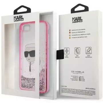 Etui ochronne na telefon Karl Lagerfeld KLHCI8LNKHCP do Apple iPhone 7/8/ SE 2020/2022 różowy/pink hardcase Glitter Karl Head