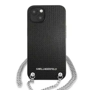 Etui ochronne na telefon Karl Lagerfeld KLHCP13SPMK do Apple iPhone 13 Mini 5,4" hardcase czarny/black Leather Textured and Chain