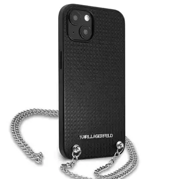 Etui ochronne na telefon Karl Lagerfeld KLHCP13SPMK do Apple iPhone 13 Mini 5,4" hardcase czarny/black Leather Textured and Chain