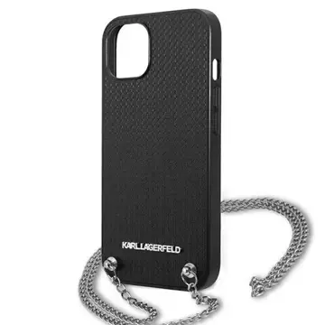 Etui ochronne na telefon Karl Lagerfeld KLHCP13SPMK do Apple iPhone 13 Mini 5,4" hardcase czarny/black Leather Textured and Chain