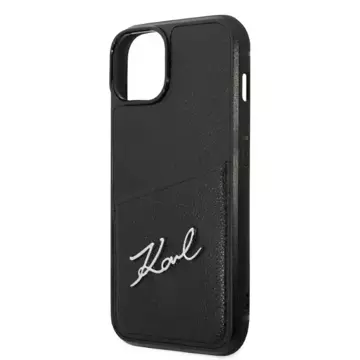 Etui ochronne na telefon Karl Lagerfeld KLHCP14MCSSK do Apple iPhone 14 Plus 6,7" hardcase czarny/black Signature Logo Cardslot