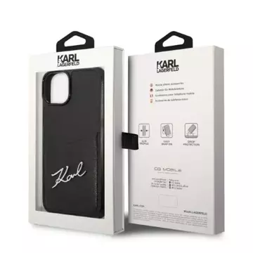 Etui ochronne na telefon Karl Lagerfeld KLHCP14MCSSK do Apple iPhone 14 Plus 6,7" hardcase czarny/black Signature Logo Cardslot