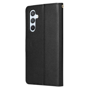 Etui ochronne z klapką skórzany portfel Alogy Wallet Case obudowa na telefon do Samsung Galaxy A34 5G Czarne + Szkło