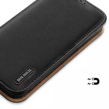 Etui portfel z blokadą RFID do iPhone 15 Plus Dux Ducis Hivo - czarne